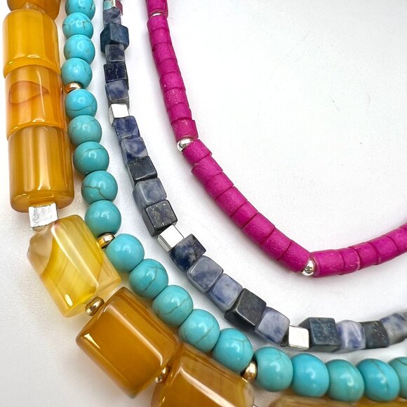 Nakamol Natural Gemstone Multi-Strand Necklace Stunning - Picture 13 of 15